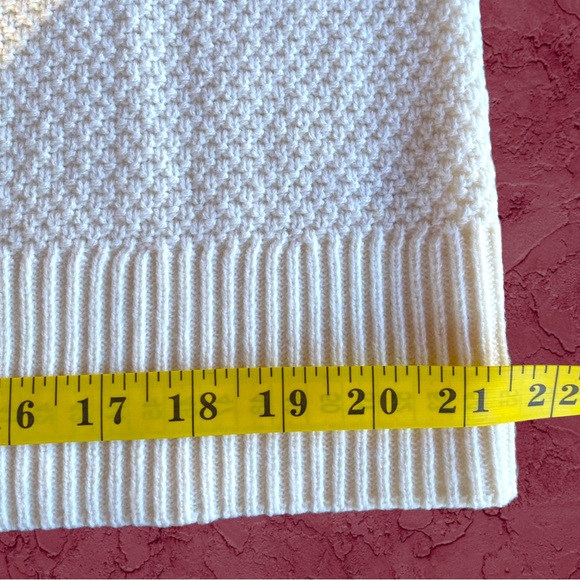SOLD on Depop - Talbots Wool Crew Sweater Ribbon Bow Bell Sleeve Ivory White XL - Picture 13 of 15